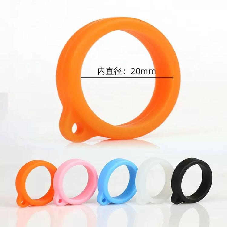 Manufacturer Hot Sale Printed Lanyard Silicone Ring Keychain Rubber Ring Colorful 13mm Anti-Slip Ring Band Holder