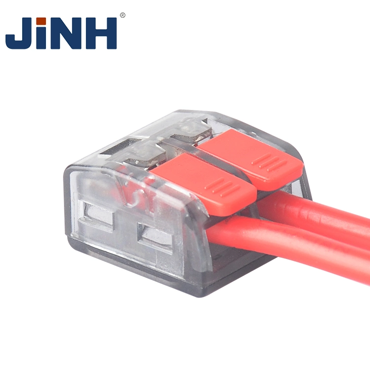 Electrical Compact Spring Push in Wire Terminal Block Splice 2 Pin Lever Connectors for LED