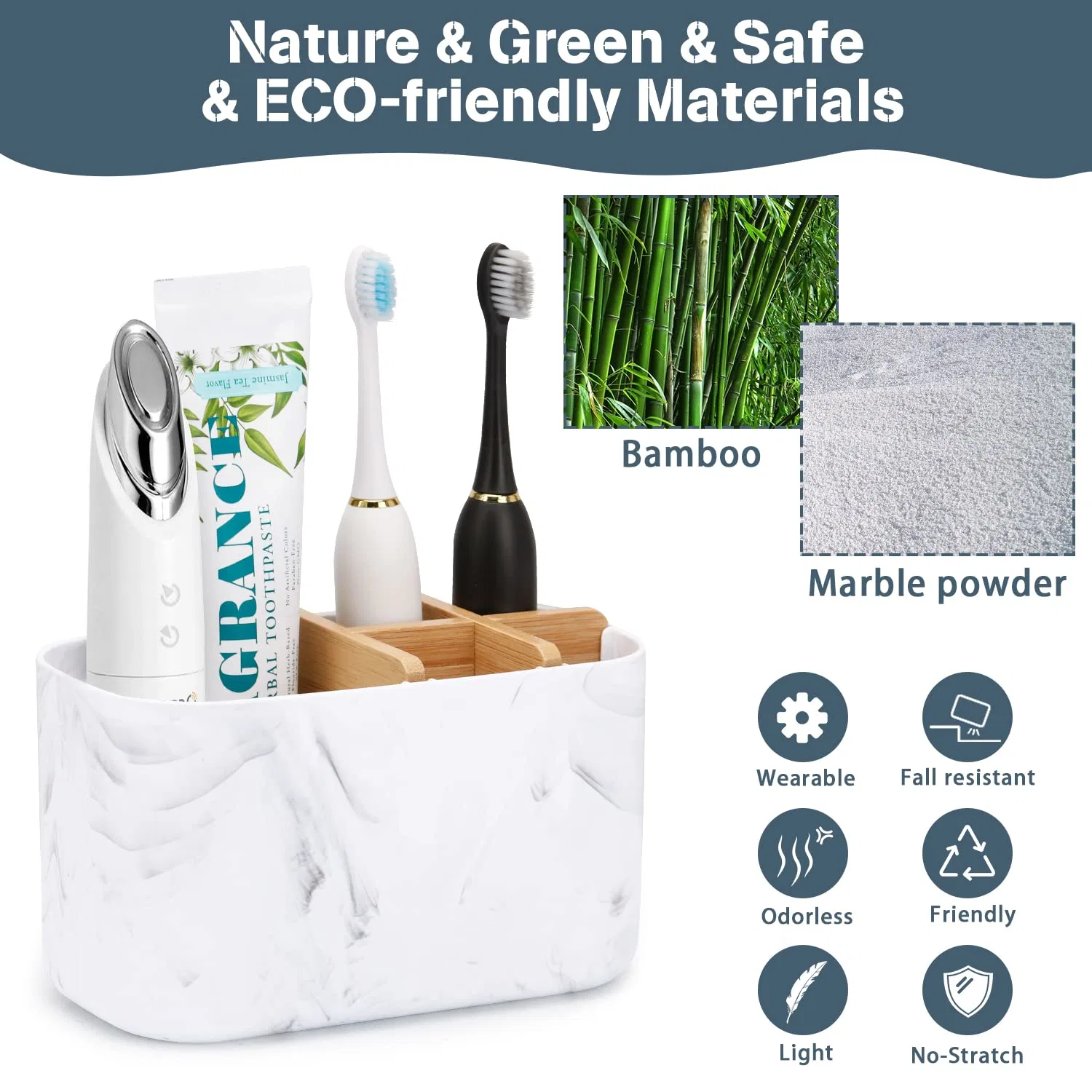 Discount Price Bathrooms Bamboo Toothbrush Holder Eco-Friendly Shower Toothbrush Holder
