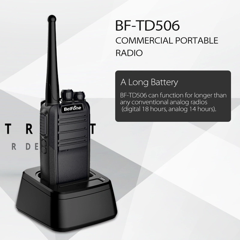 Rádio portátil analógico UHF digital VHF de 5 W Belfone (BF-TD506)