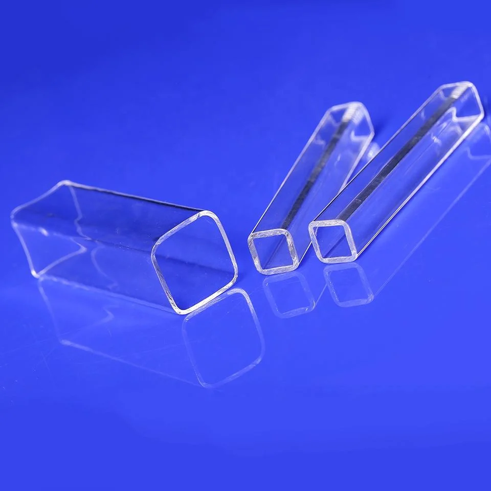 Customized Clear Fused Silica Square Rectangular Semiconductor Quartz Glass Tubes for Sale