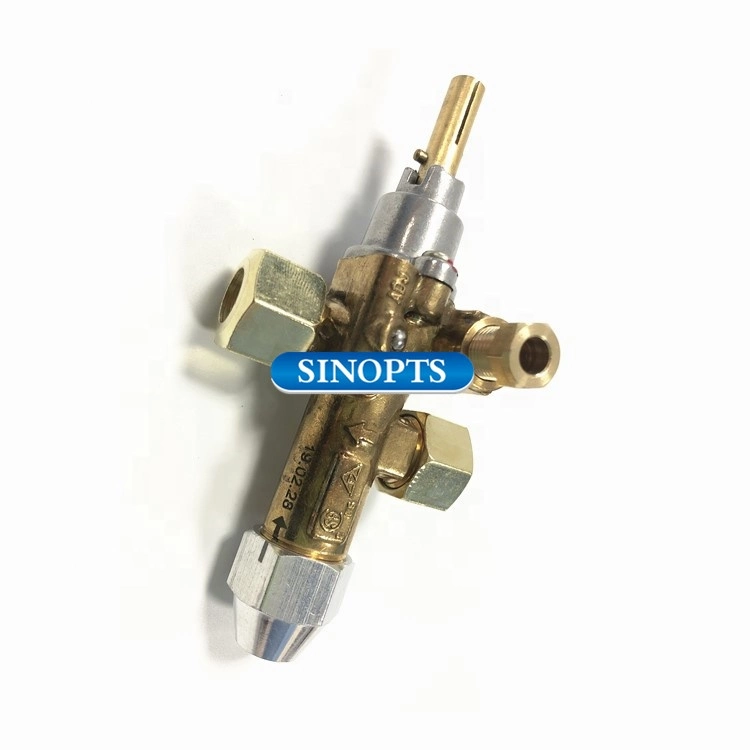 Brass Gas Safety Valve with Nozzle for BBQ Grill Oven Stove