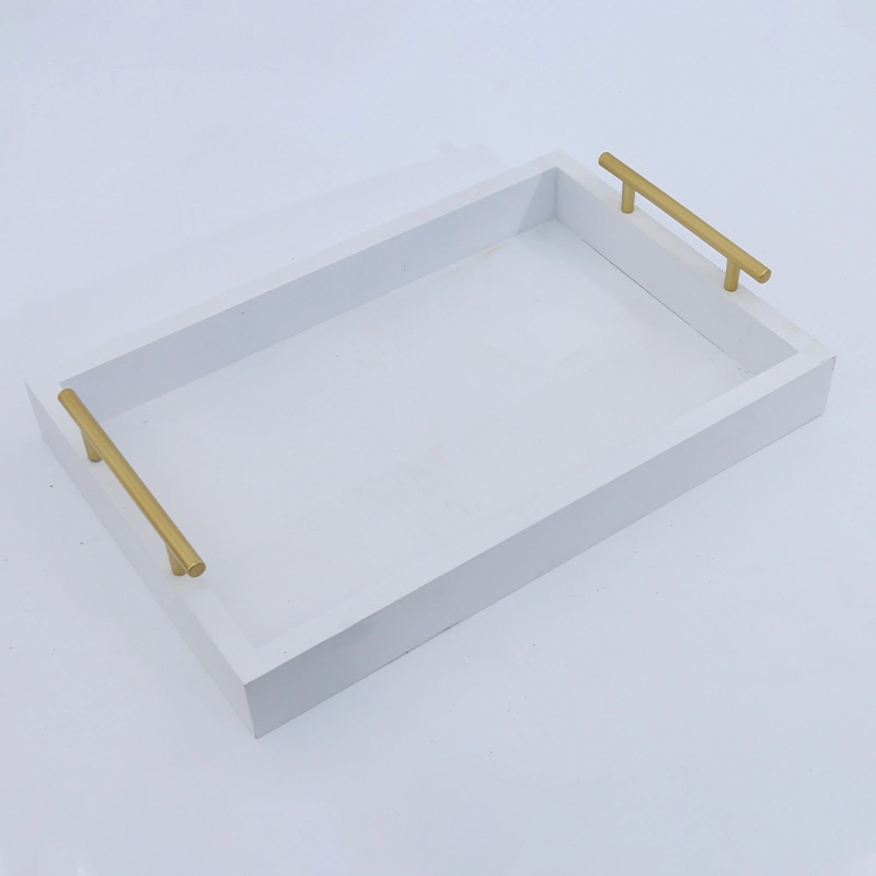 White Square Tray with 2 Handles