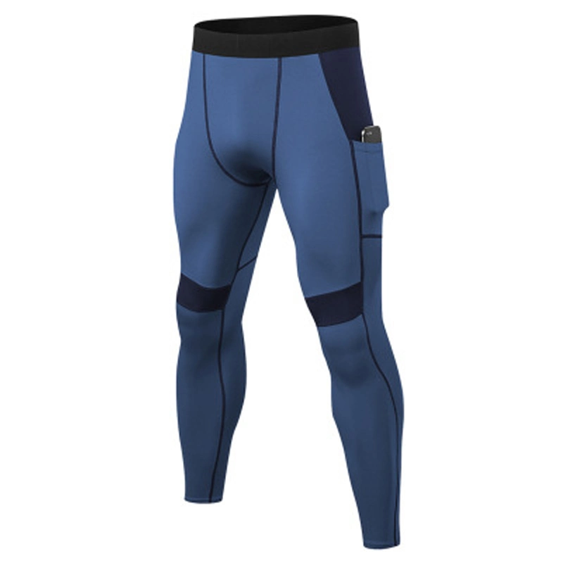 Pantalon de compression pour hommes, leggings de course à haute élasticité, pantalon de sport serré pour l'entraînement fitness.