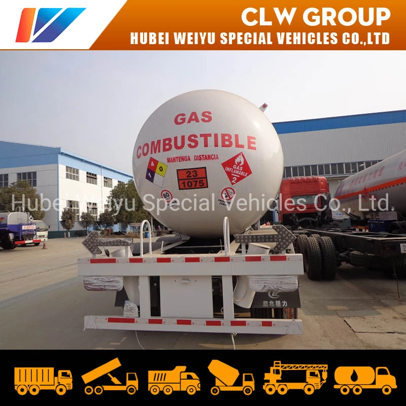 مقطورة شبه متحركة سعة 25 T 3-Axle LPG Tank 54M3/54cbm/54، 000L/54، 000لتر بنزين البروبان موبايل Tanker