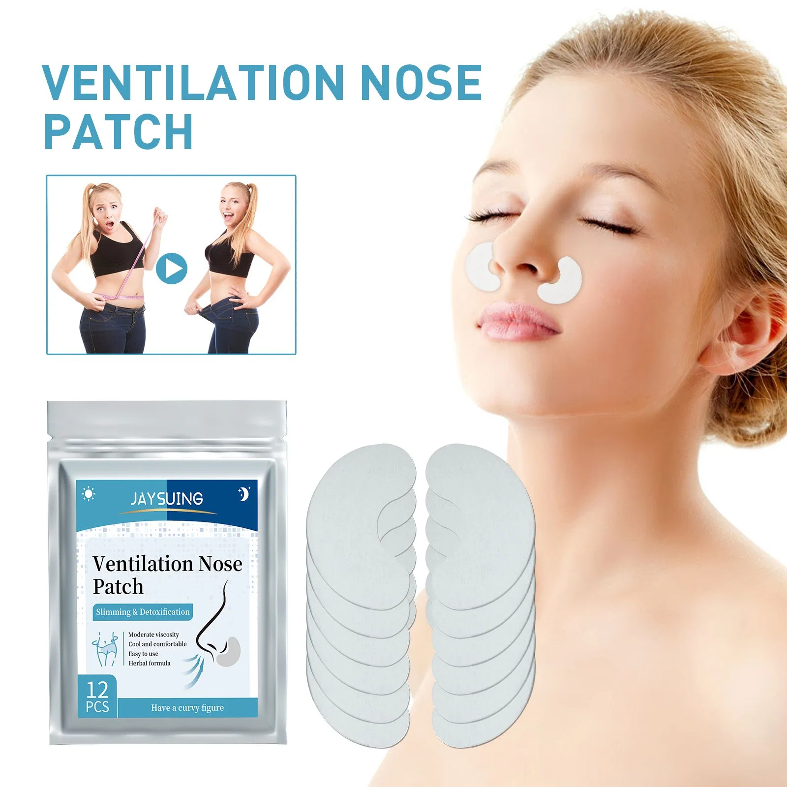 Weight Loss Belly Burning Fat Skinny Herbal Health Ventilation Nose Patch