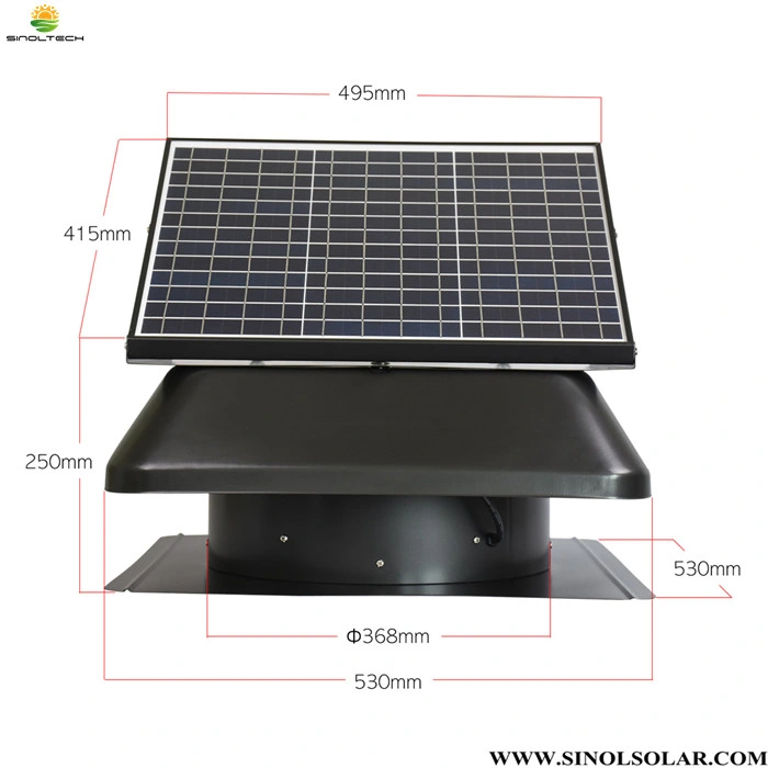 14 Inch 40W Solar Powered Roof Mount Exhaust Fan for Greenhouse (SN2016029)