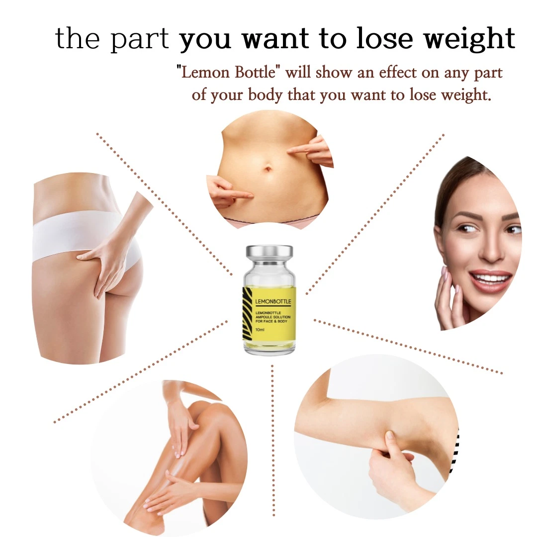 Lemonbottle Ampoule Solution Cincelar Plus Certified Lipolysis Fat Dissolve Kybella Belkyra Injection for Double-Chin Abdomen Flanks Thighs Arms Weight Loss