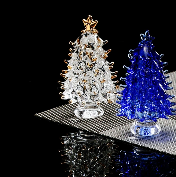 Blue Crystal Christmas Tree Figurines Collection Dreams Ornament Home Decoration