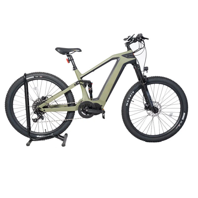 Center Motor Electric Bicycle with Hidden Battery Full Suspension