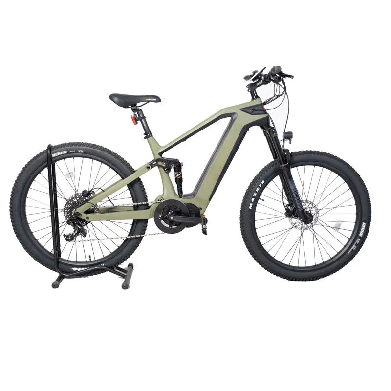 Vélo en fibre de carbone 17,5 Ah 1000 W VTT électrique à suspension intégrale avec batterie cachée.