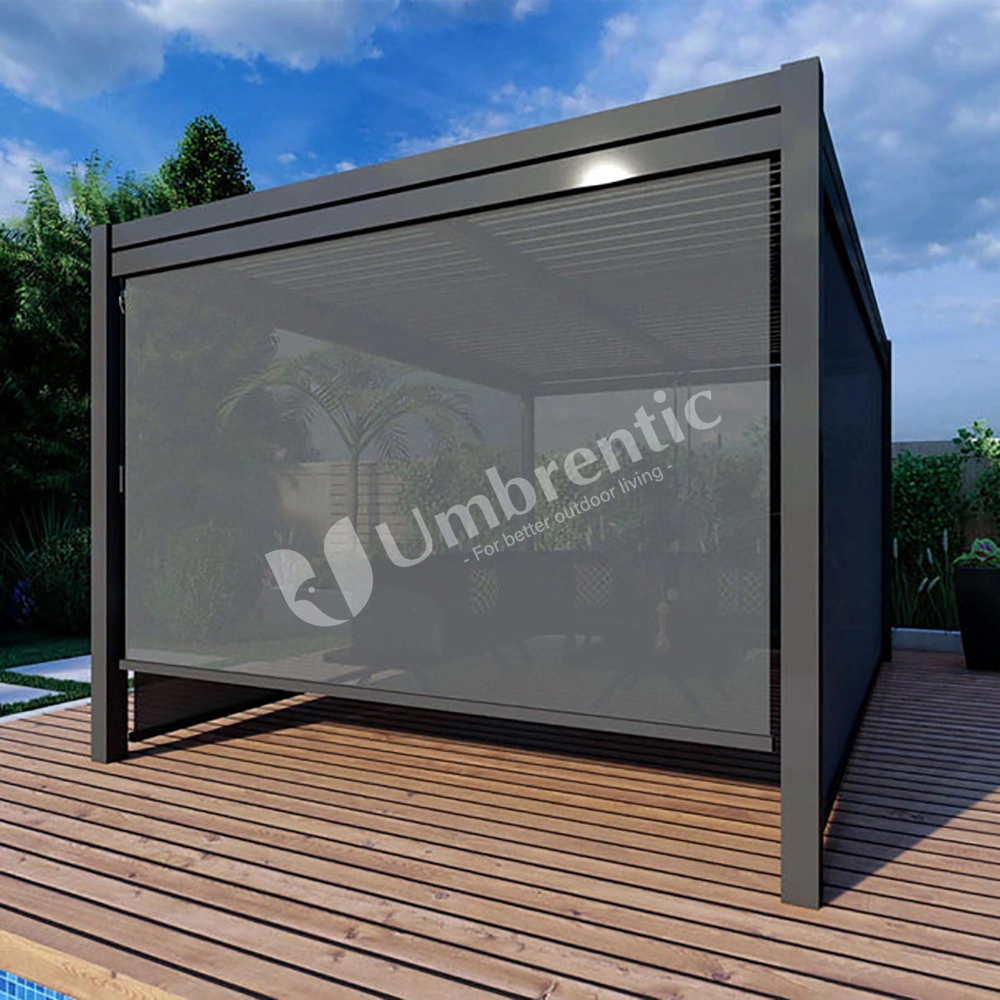 Automatic Zip Screen Waterproof Fabric for Aluminum Remote Controlled Pergola