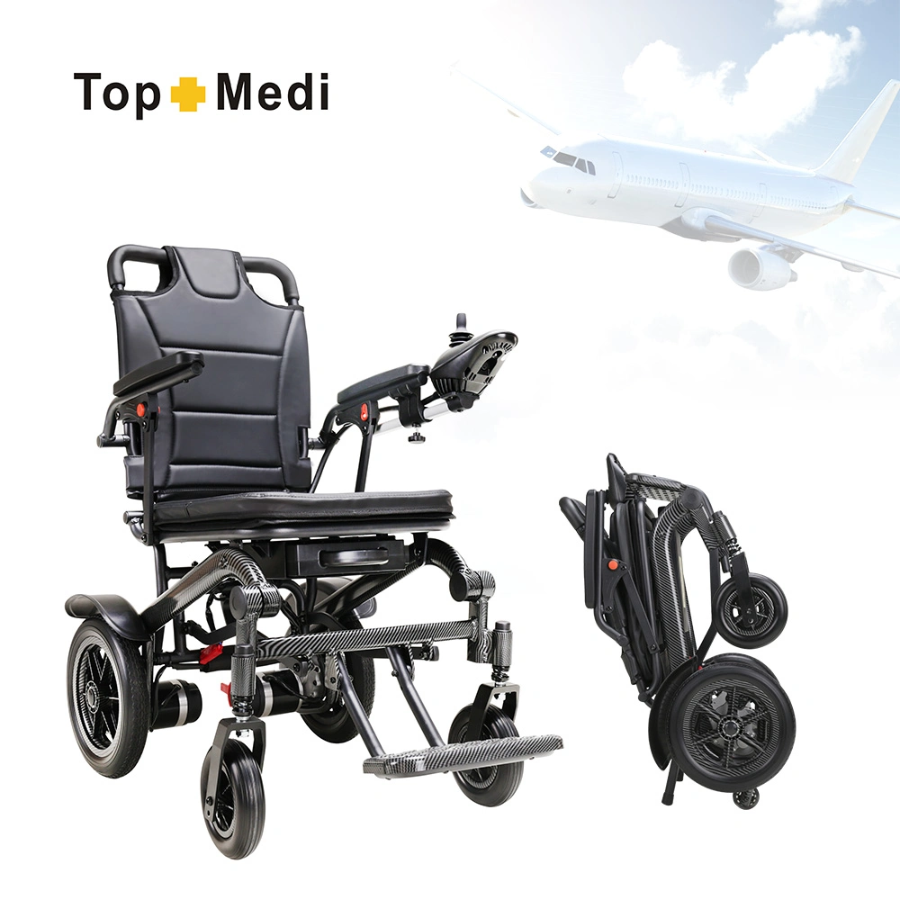 Topmedi New Designed Small Size Handicapped Electric Wheelchair with Light Weight Only 16 Kg