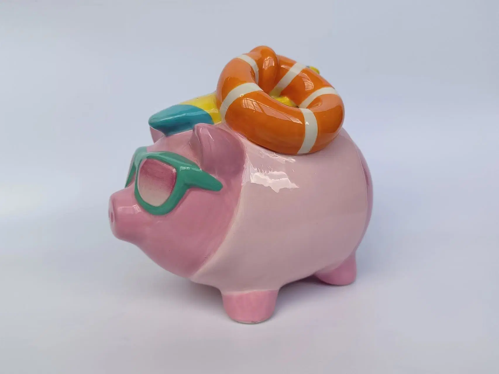 Ceramic Cute Cartoon Piggy Bank 3D Money Bucket Decoration