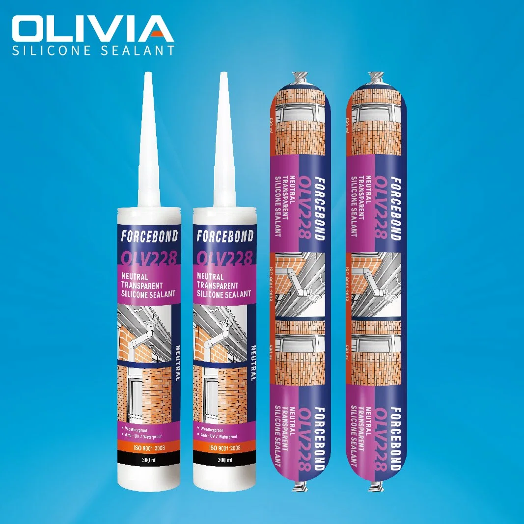 Wholesale/Supplier Olivia Chemical Window and Glass Caulk Seal Olv228 Neutral Silicone White Contact Adhesive for Roof Coating