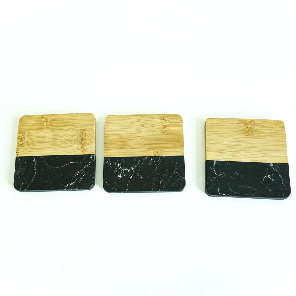 Modern Marble Coaster Set Wood and Marble Coaster for Drink