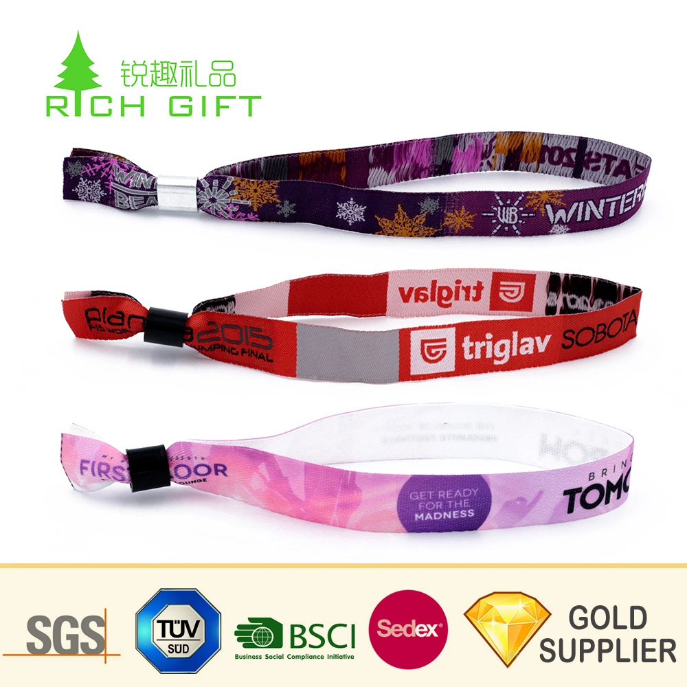 Wholesale/Supplier Bulk Cheap Elastic Custom Fabric Screen Printing Wristband From China No Minimum