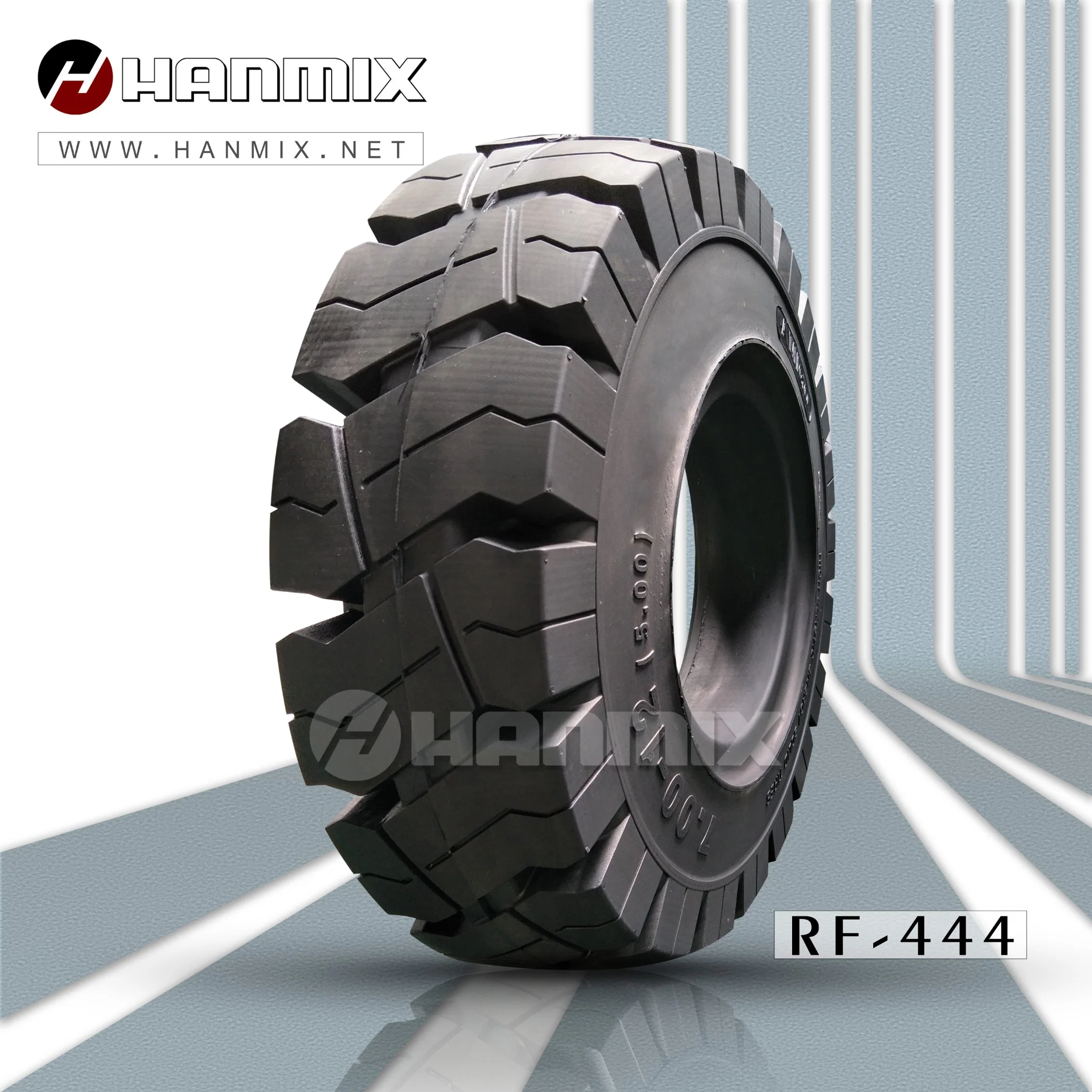 Hanmix Pneumatic Industrial Press-on Non-Marking Solid Forklift Tyres 16X6-8 18X7-8 200X50-10 21X8-9 23X9-10