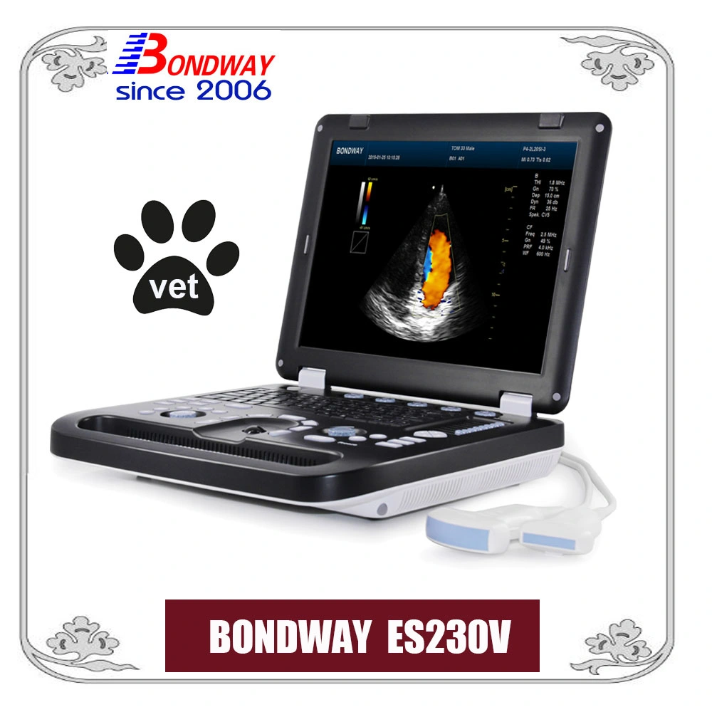 Digital Veterinary Color Doppler Ultrasonic Machine with 15 Inch Medical LED, Es230V,