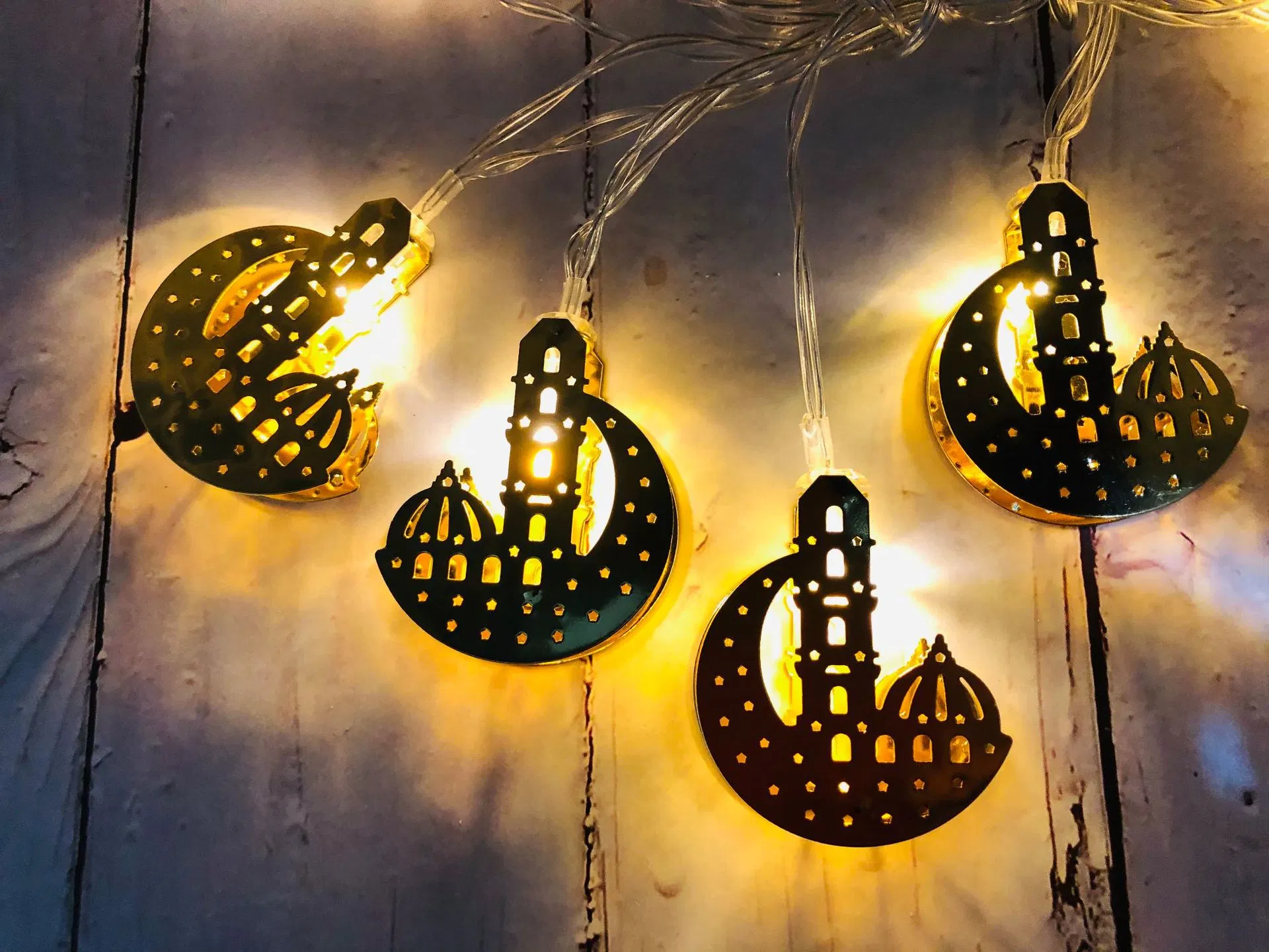 2D Motif Light LED Eid Mubarak Decorations Arabic Ramadan Kareem Lights Moon