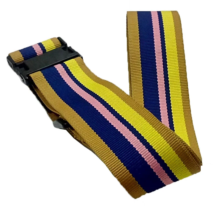 High-Quality Polyester 2" Multi Color Luggage Strap with 3 Dails Lock