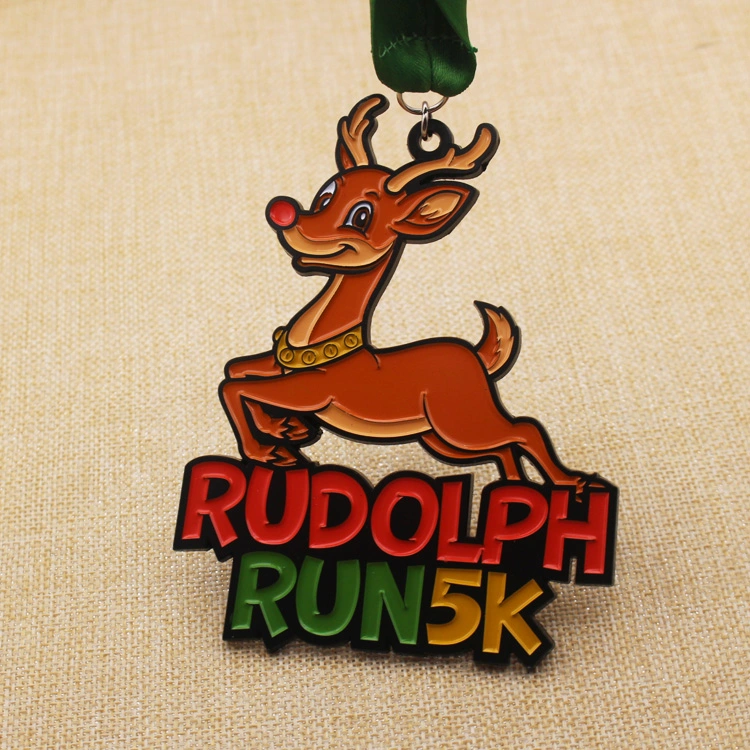 Factory Direct Sale Cheap Cut Out Virtual Run Challenge Medal Con Cartoon Deer