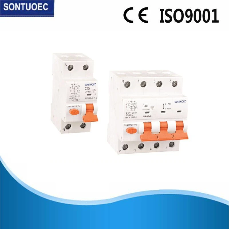 6ka RCBO Overload Short Circuit Protection Residual Current Operated Circuit Breaker