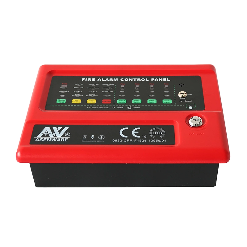 Ce Approved 4 Zones 2 Wire Fire Alarm Control System