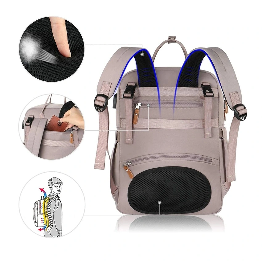 Promotion en usine Sac de voyage imperméable d'extérieur à plusieurs poches avec Compartiment pour ordinateur portable Daddy Mummy bébé maternité couches de voyage Sac à dos