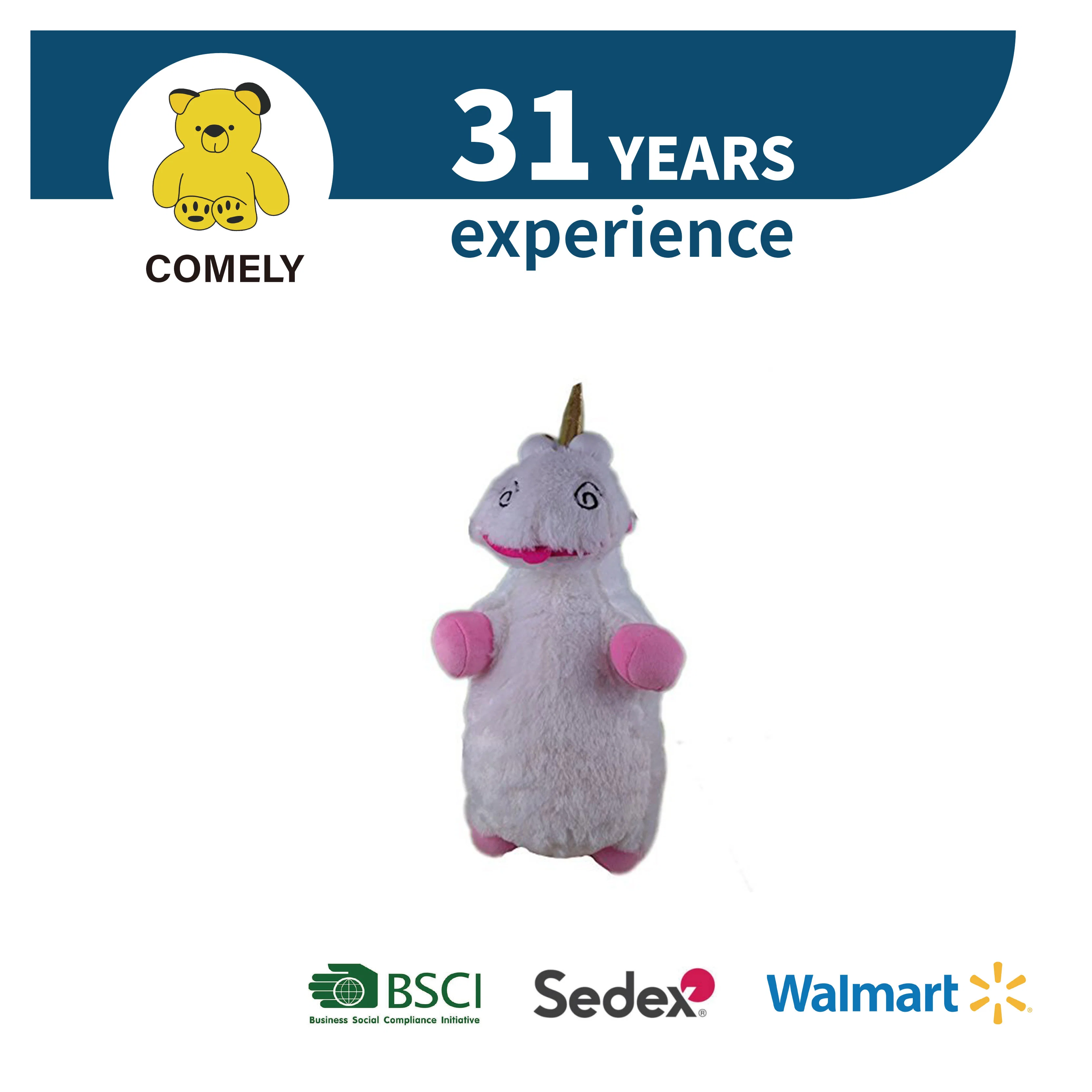 Wholesale Big Eyes Unicorn Plush Toy Mascot Stuffed Toy Pillow for Kids Factory Manufacturer BSCI Sedex ISO9001