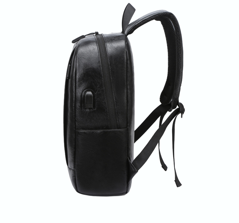 Fashionable Men's Backpack for Sports and School, PU Leather Computer Bag