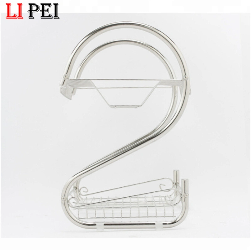 2 Tier Stainless Steel Kitchen Dish Racks Metal Dish Drying Racks Table Storage Dish Rack