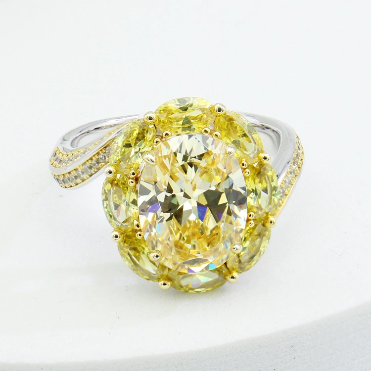 Fashion Yellow Gold Rings Flower Shape Beauty and Elegant for Women