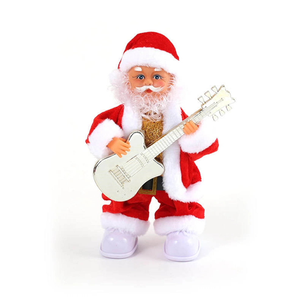 Guitarra de Santa Claus eléctrica jugando Ornament Gift Toys Fiesta de Navidad Suministros de decoración