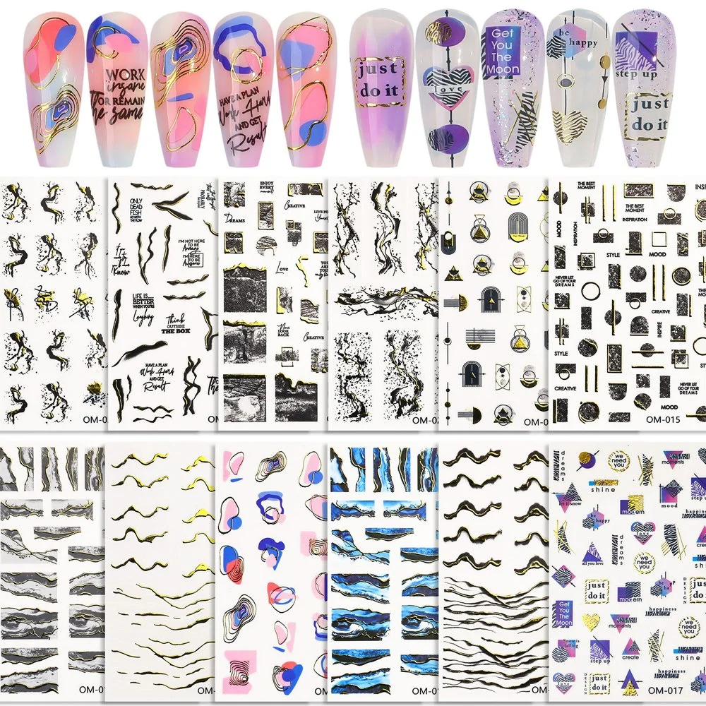 Neu ankommen Großhandel Nail Decals Set 3D Marmor Leopard Nail Art Sticker