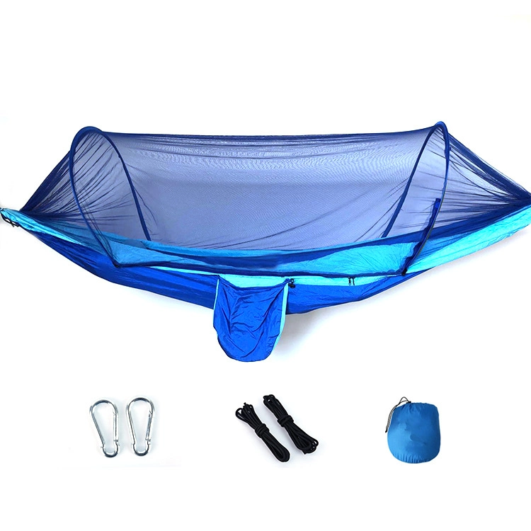 2 personas al aire libre Swing árbol Parachute Mosquitera cama ultraligera Rosa Nylon plegable Camping Hambaca colgante