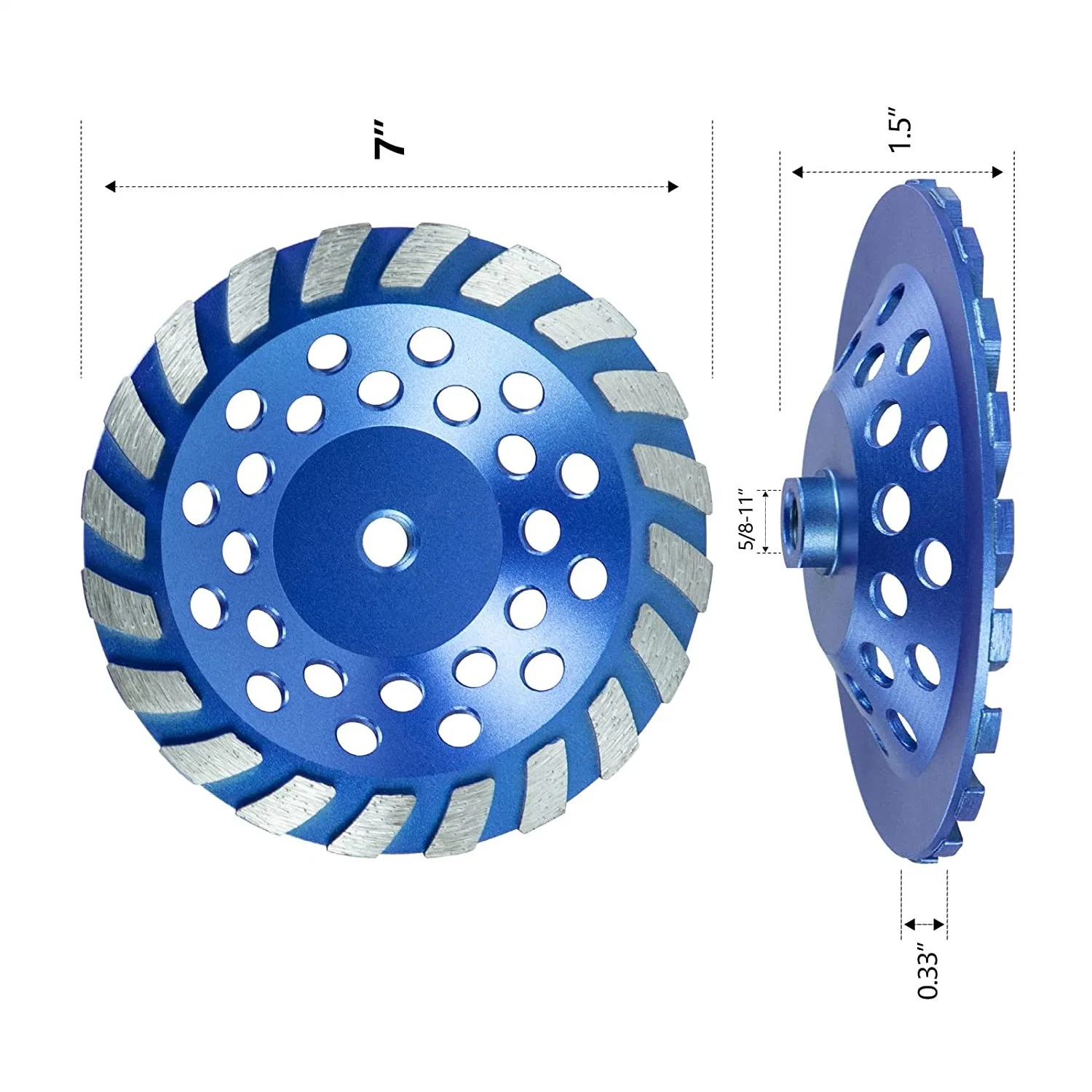 Hot Sell 7 Inch Concrete Grinding Wheels Turbo Diamond Segments 5/8-11 Arbor Diamond Grinding Wheel Fit for Paint, Mastic, Coating Removal