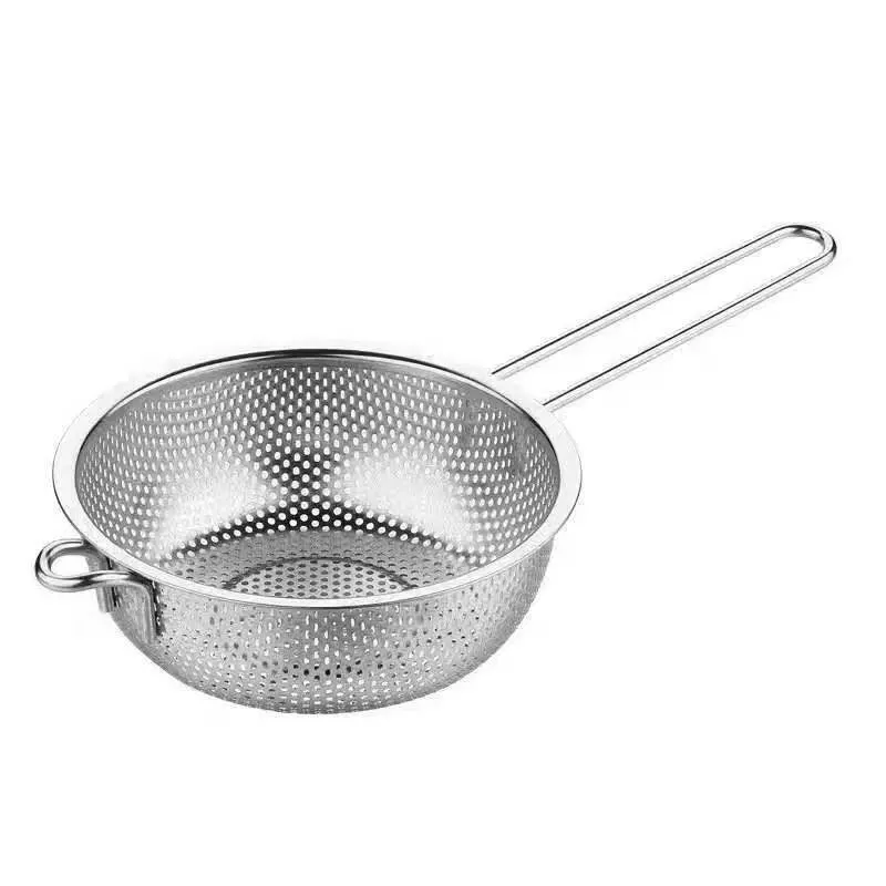 Stainless Steel Colander Micro-Perforated Kitchen Strainer for Washing Vegetables Fruits Rice and Other Small Grains