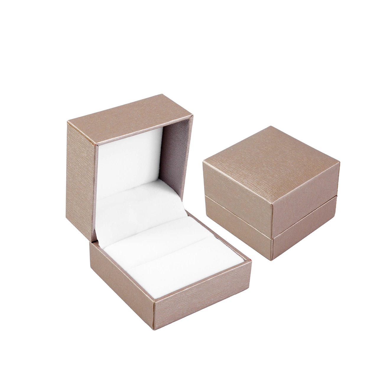 Custom Logo PU Leather Wedding Ring Jewelry Box Velvet Display Boxes