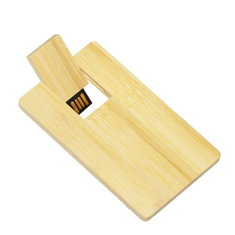 Unidad flash USB de tarjetas USB de tarjetas de madera con logotipo personalizado