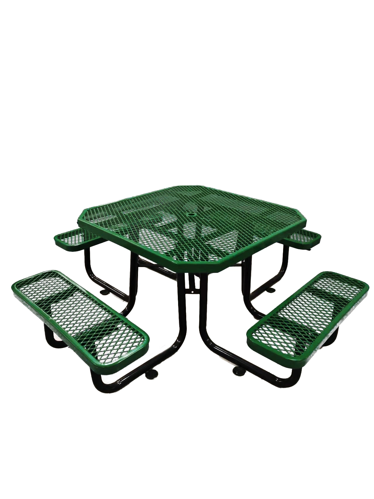 OEM 46" Regular Mesh Octagonal Table, Expanded Metal, Green