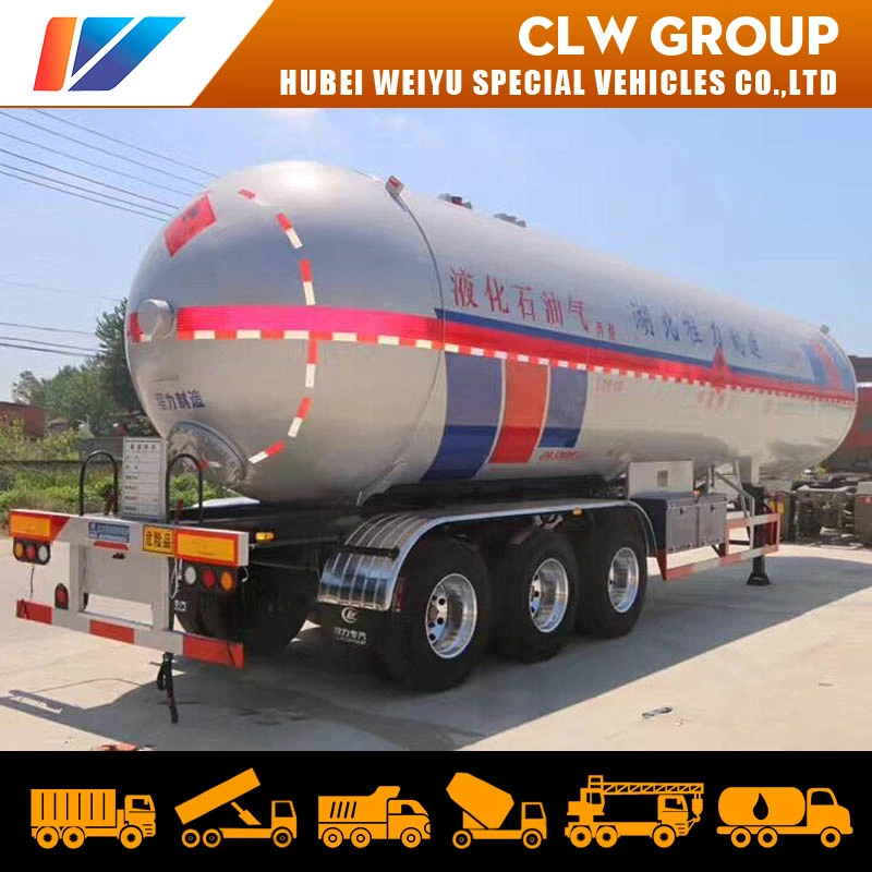 China Manufacturers Semi Trailer Tank 61.9m3 Propane Semi-Trailer Transporter Pressure Vessel LPG Tanker LPG Tanker Truck Factory Price
