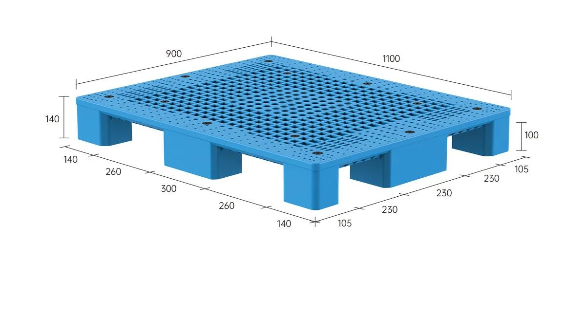 Heavy Duty 4 Way Entry HDPE Nestable Logistic Single Plastic Industrial Pallet