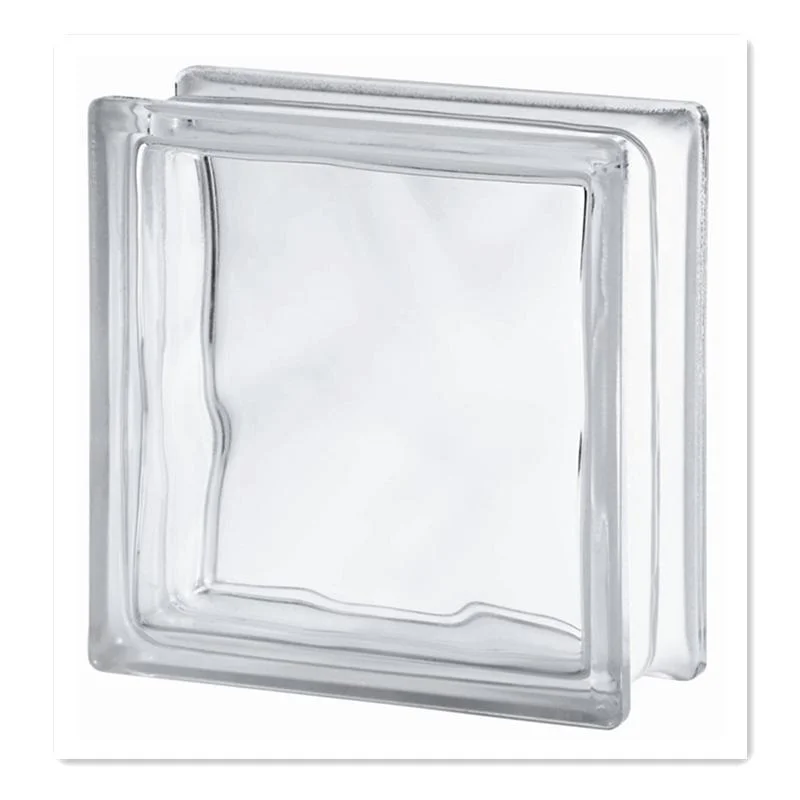 Bloc de verre transparent de 190 x 190 x 80 mm