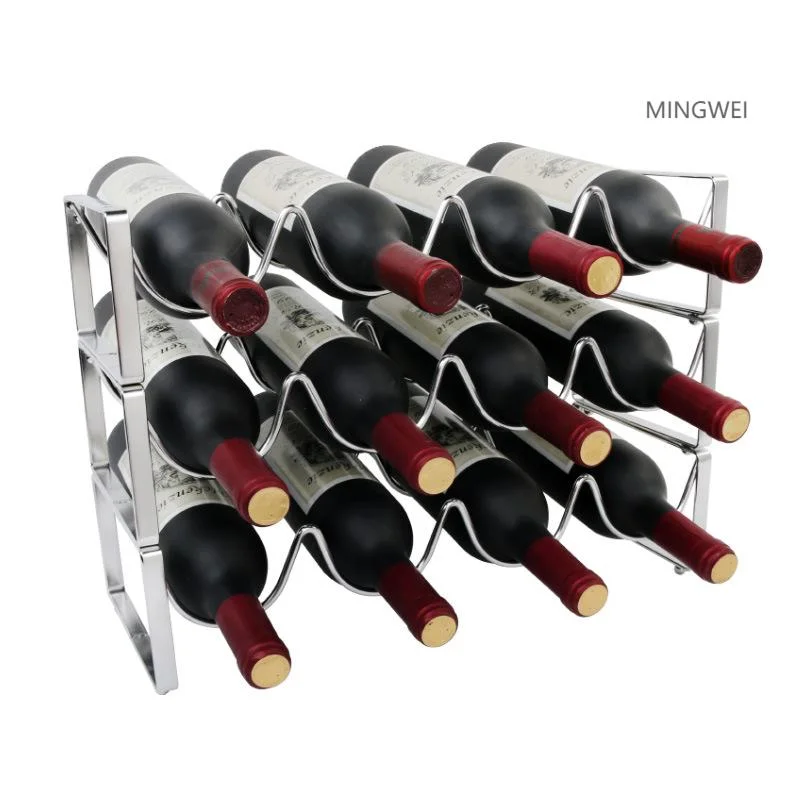 Mingwei Stainless Steel Nordic Creative Metal Wine Rack Ornament Creative Wine Rack