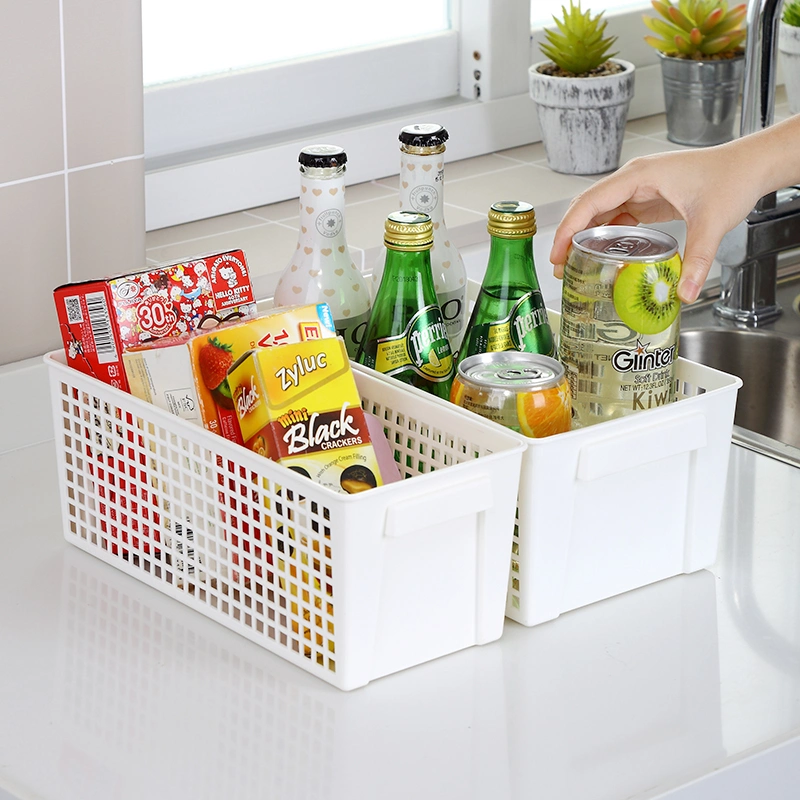 Hard PP Home Kitchen Cabinet Storage Container for Food Tools Snack Multipurpose Hollow Plastic Storage Bin