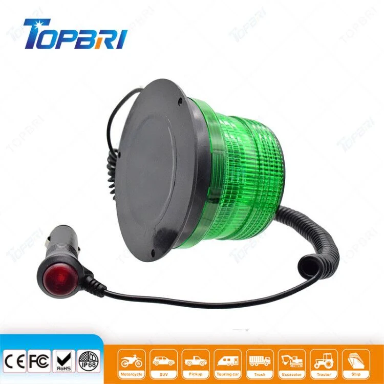 Green Strobe Warning Beacon 12V LED Rotated Flash Light for Trailer