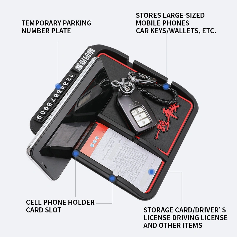 Automobil Interior Produkte, Multifunktions-Handy Anti-Skid Pads, Instrumententafel, PVC-Auto montiert Handy-Navigation Halterung, Parknummer PLA