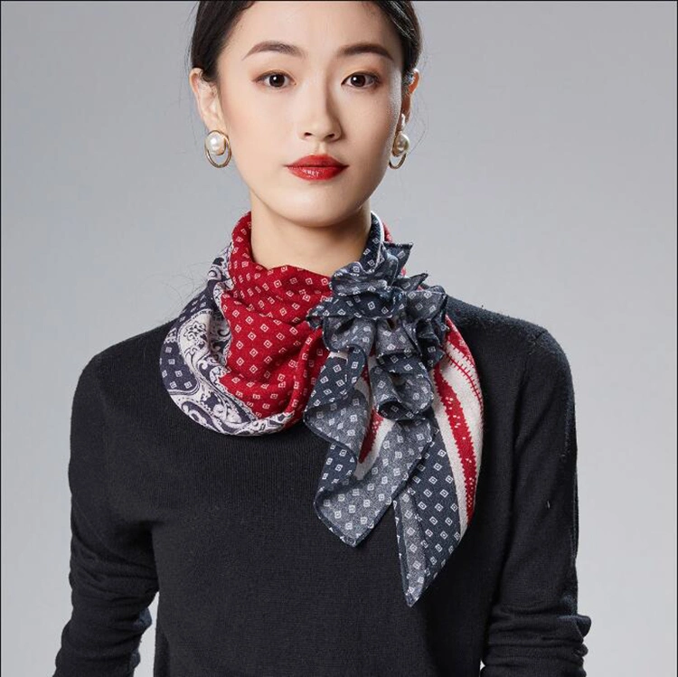 Digital Print 100% lã Scarf Fashion shawl