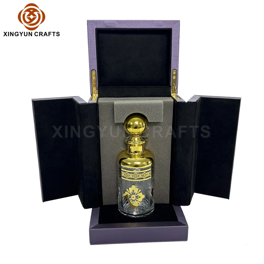 Custom Logo Printing Luxury Packaging Box for Arabic Perfume Bottle Wood Packing Gift Box